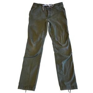 Topo Designs Dirt Pants Mens Medium Olive Green Organic Cotton Stretch Outdoor